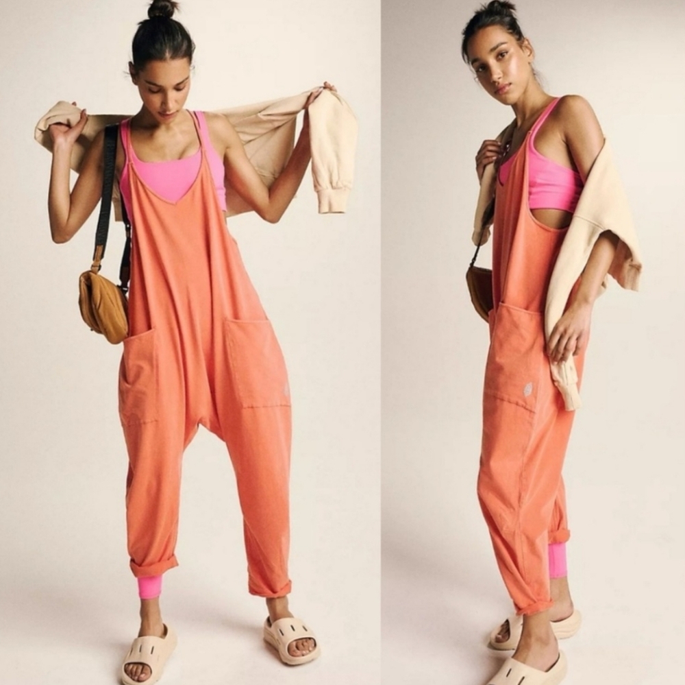 Free People Pink Jumpsuit with Chic Design  Size M NWT